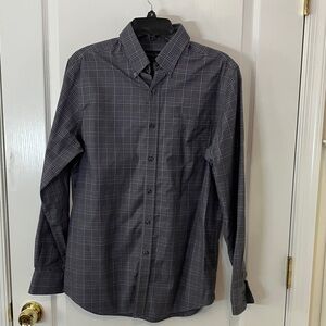 Grey & lilac plaid button-down men’s medium